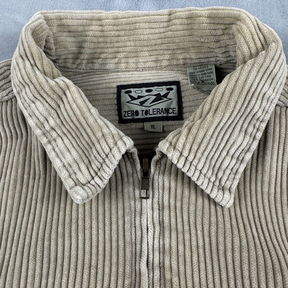 VINTAGE Y2K ZERO TOLERANCE Men's Corduroy Long Sleeve‎ Full Zip Shacket Size XL - Picture 2 of 8